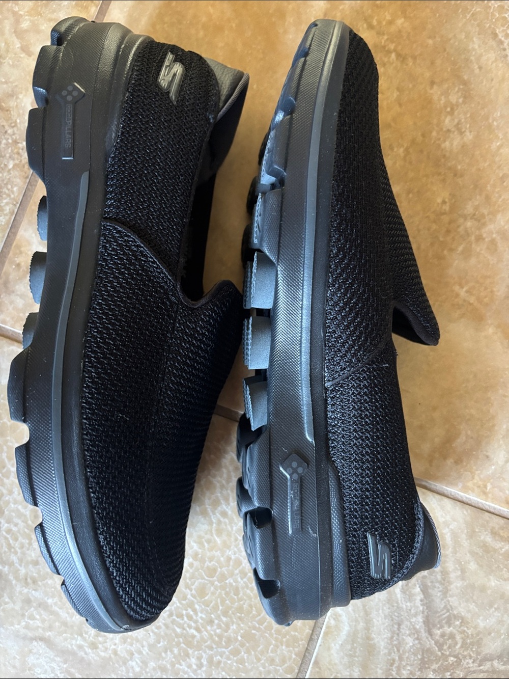 Skechers Black Slip-On Mesh Loafers